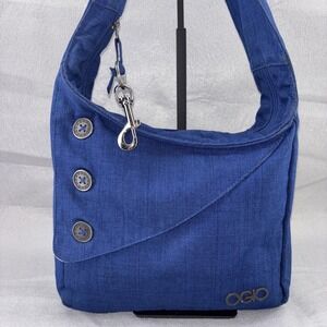 OGIO Brooklyn Blue iPad/Tablet  Crossbody Messenger Bag Satchel Metal Buttons